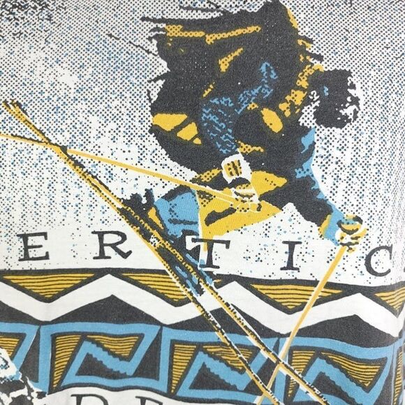 Ski Breckenridge T Shirt Vintage 90s Vertical Descent Ski Resort All Over Print - Picture 3 of 7